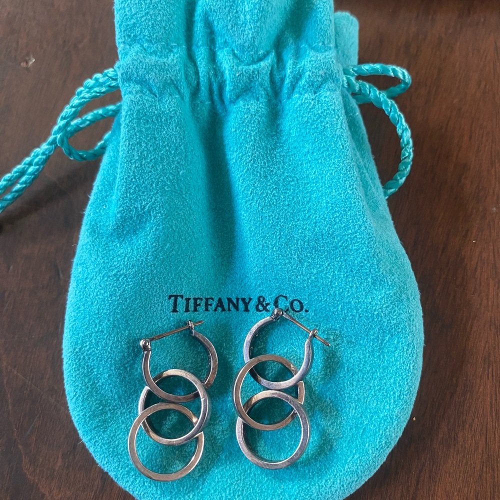 Tiffany & Co. Silver Triple Hoop Earrings